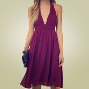 Navy Halter Flirty Dress